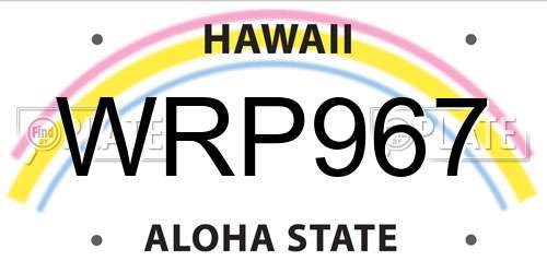 WRP967 Hawaii License Plate