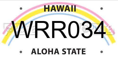 WRR034 Hawaii License Plate