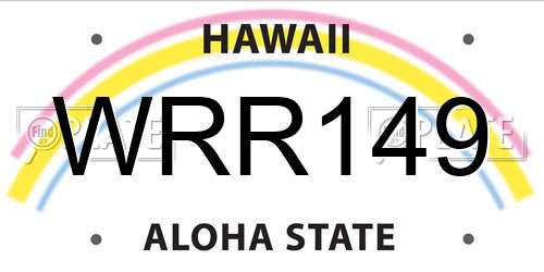 WRR149 Hawaii License Plate