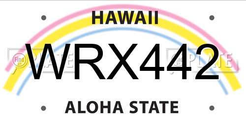 WRX442 Hawaii License Plate