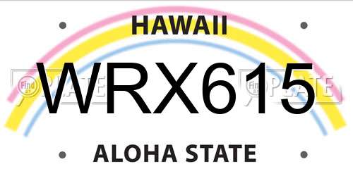 WRX615 Hawaii License Plate