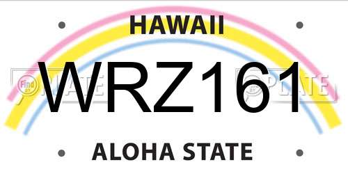 WRZ161 Hawaii License Plate