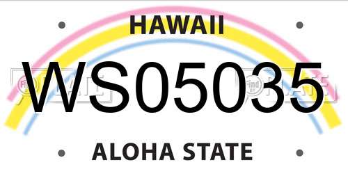 WS05035 Hawaii License Plate