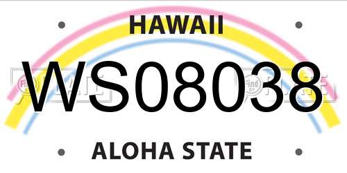 WS08038 Hawaii License Plate