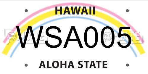 WSA005 Hawaii License Plate