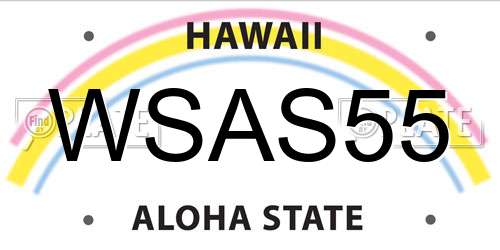 WSAS55 Hawaii License Plate