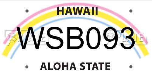 WSB093 Hawaii License Plate