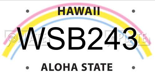 WSB243 Hawaii License Plate