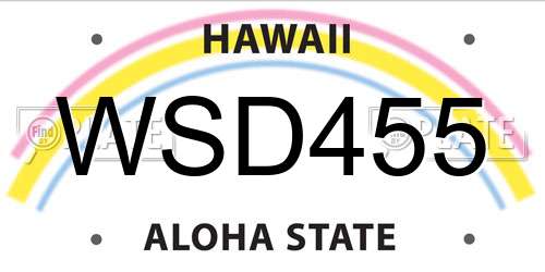 WSD455 Hawaii License Plate