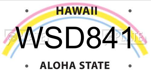 WSD841 Hawaii License Plate