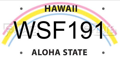 WSF191 Hawaii License Plate
