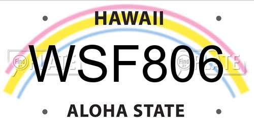 WSF806 Hawaii License Plate