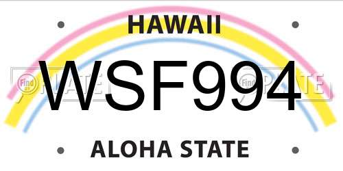 WSF994 Hawaii License Plate