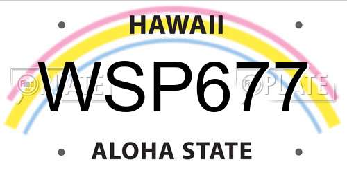 WSP677 Hawaii License Plate