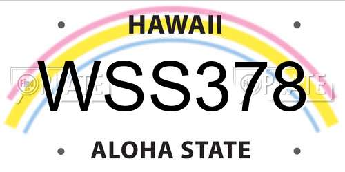 WSS378 Hawaii License Plate