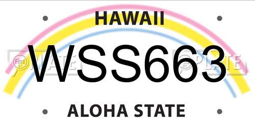 WSS663 Hawaii License Plate