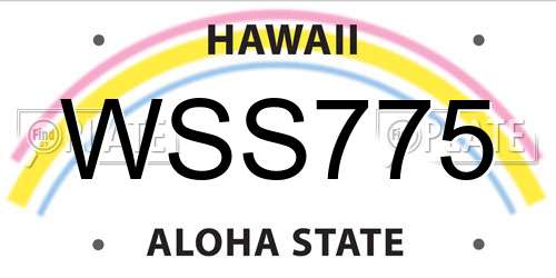 WSS775 Hawaii License Plate