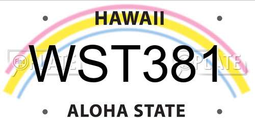 WST381 Hawaii License Plate