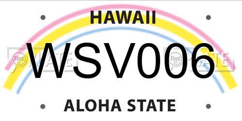 WSV006 Hawaii License Plate