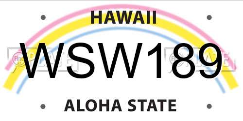 WSW189 Hawaii License Plate