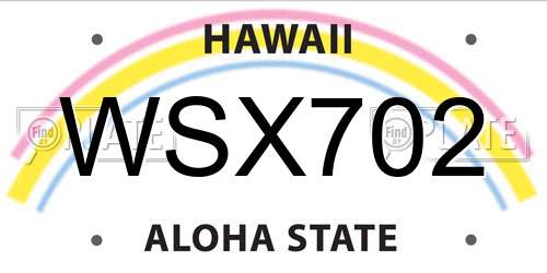 WSX702 Hawaii License Plate