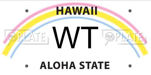 WT Hawaii License Plate