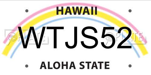 WTJS52 Hawaii License Plate