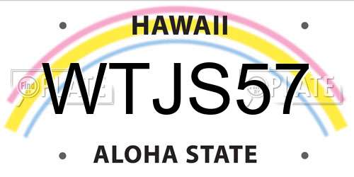 WTJS57 Hawaii License Plate