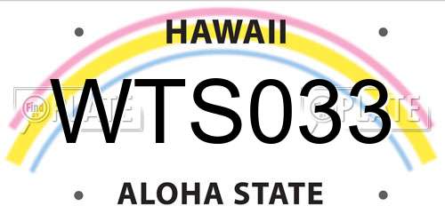 WTS033 Hawaii License Plate