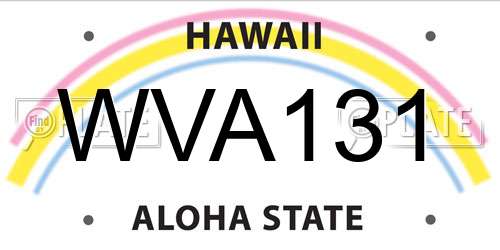 WVA131 Hawaii License Plate