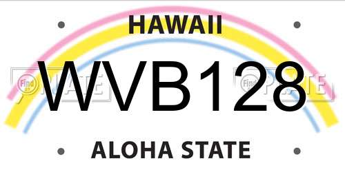 WVB128 Hawaii License Plate
