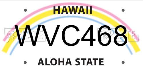 WVC468 Hawaii License Plate