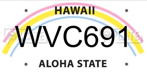 WVC691 Hawaii License Plate