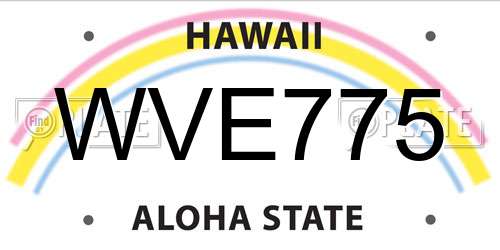 WVE775 Hawaii License Plate