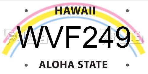 WVF249 Hawaii License Plate