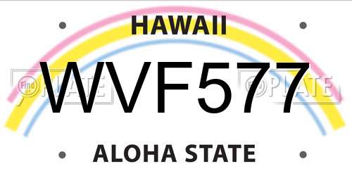WVF577 Hawaii License Plate