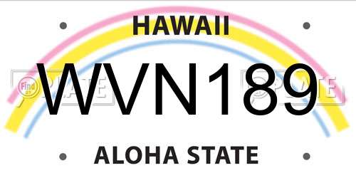 WVN189 Hawaii License Plate