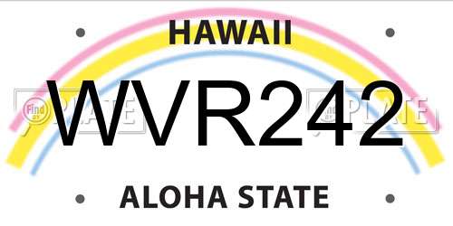 WVR242 Hawaii License Plate