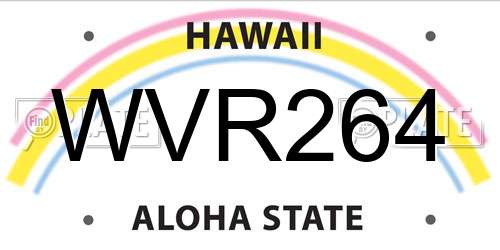 WVR264 Hawaii License Plate