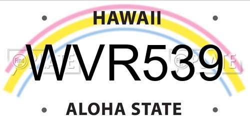 WVR539 Hawaii License Plate
