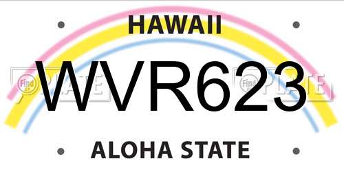WVR623 Hawaii License Plate