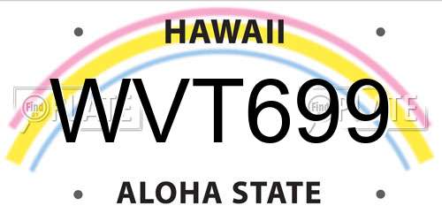 WVT699 Hawaii License Plate