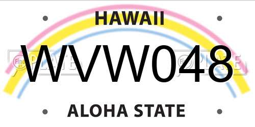 WVW048 Hawaii License Plate