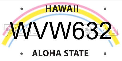 WVW632 Hawaii License Plate