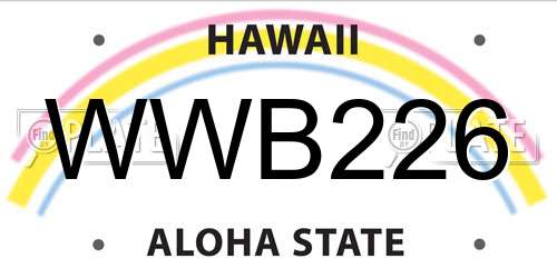 WWB226 Hawaii License Plate