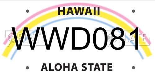 WWD081 Hawaii License Plate