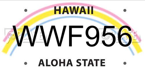 WWF956 Hawaii License Plate