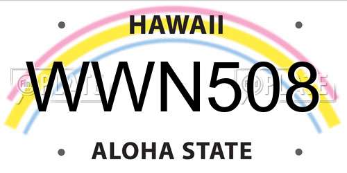 WWN508 Hawaii License Plate