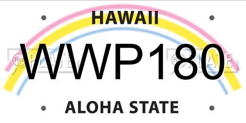 WWP180 Hawaii License Plate