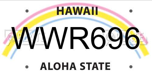WWR696 Hawaii License Plate